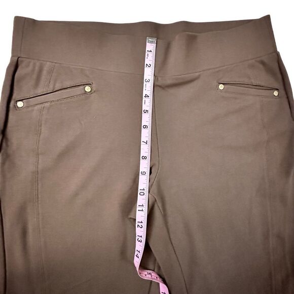 Anne Klein ~ Womens Tan Pull on pants ~ wide waistband ~ missing size tag - Picture 5 of 11